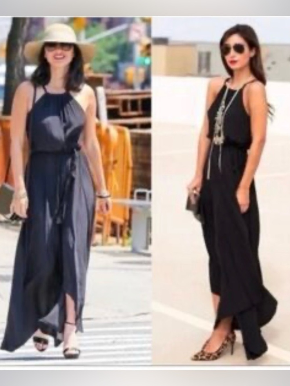 Calypso St. Barth Black Halter High-Low Dress with Tassel Tie